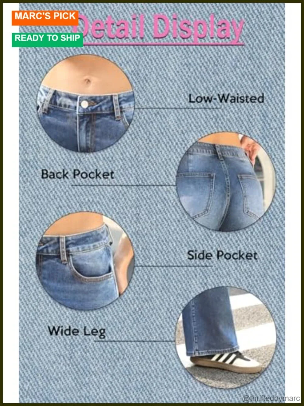 Low-Rise Baggy Jeans Wide Leg Y2K Stretch Denim Pants